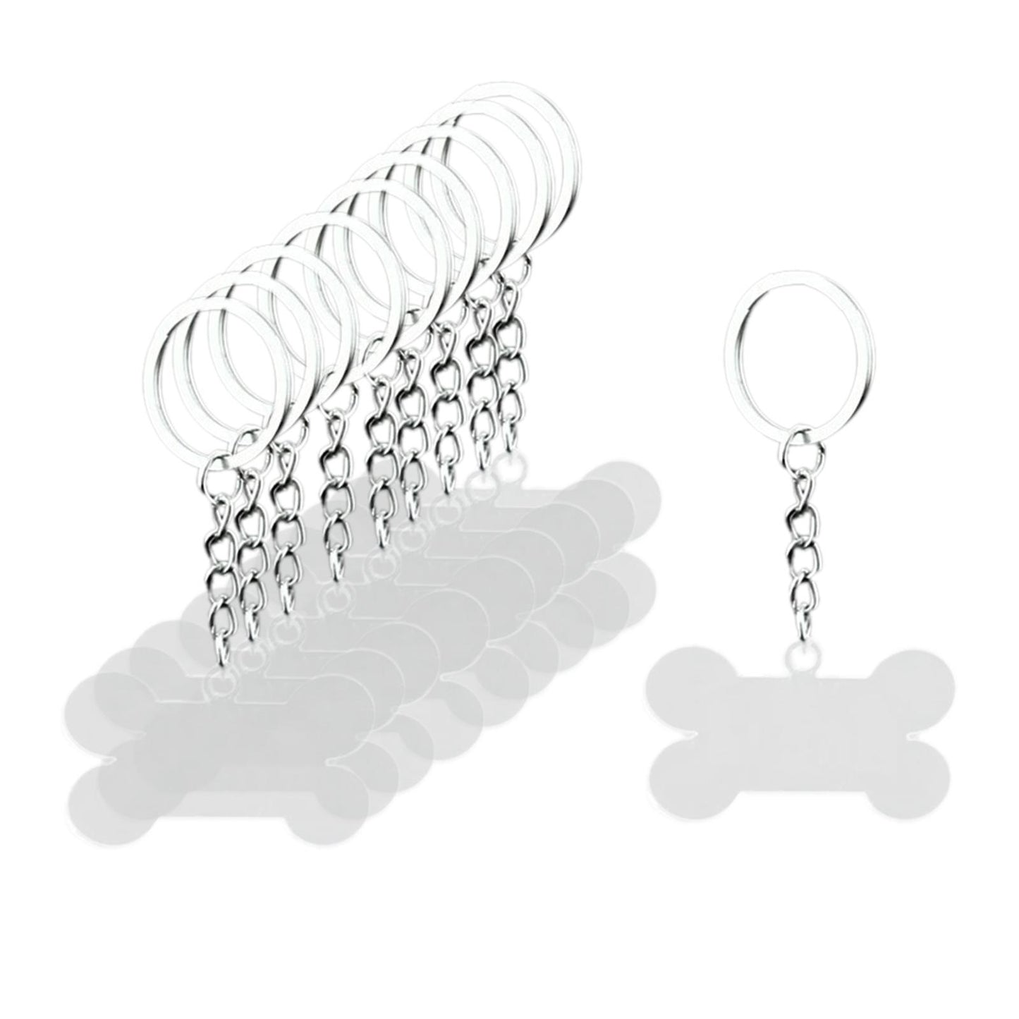 10pcs Acrylic Key Chain Keychain Blanks Pendants Charm Keyring No Tassels