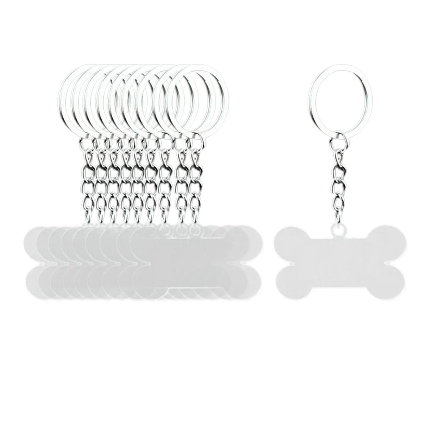 10pcs Acrylic Key Chain Keychain Blanks Pendants Charm Keyring No Tassels