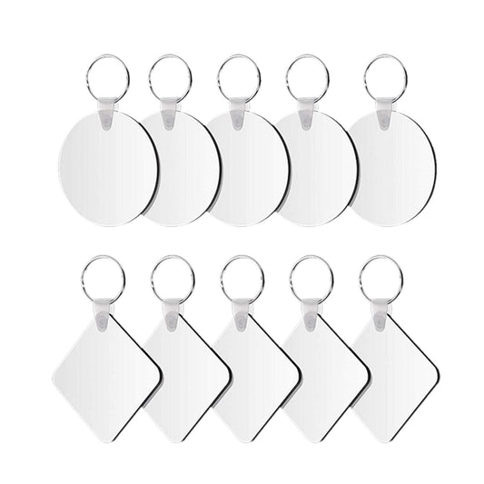 24Pcs DIY Blank Keychain with Key Rings Sublimation Heat Transfer Keychains