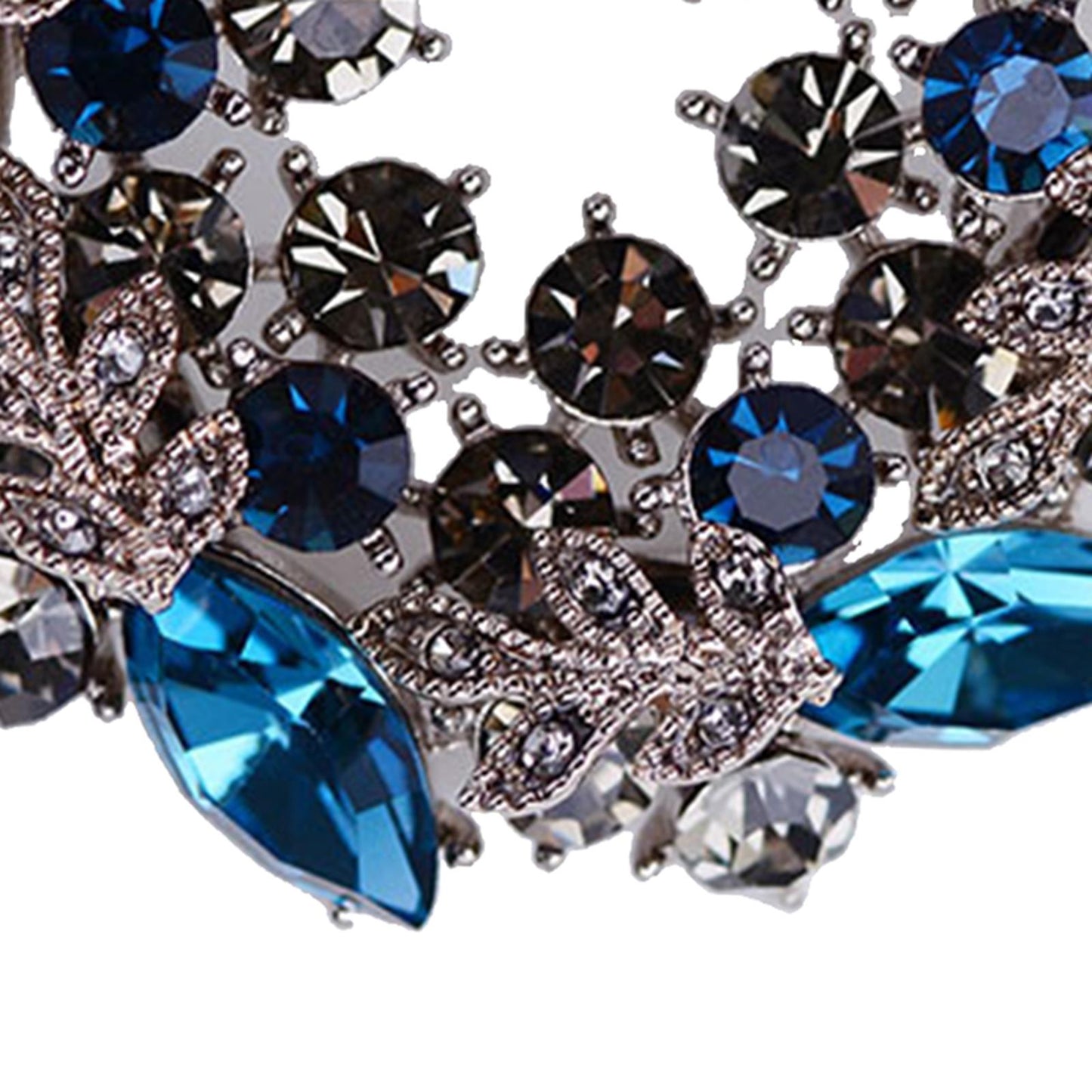 Crystal Rhinestone Pearl Brooch Pin Wedding Women Jewelry Corsage Blue