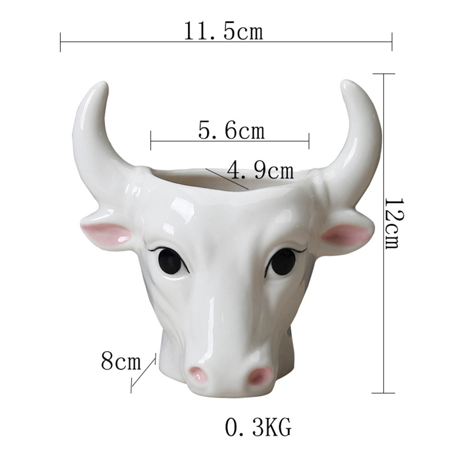 Mini Bull Succulent Pot Flower Plant Planter Flowerpot Office Home Balcony