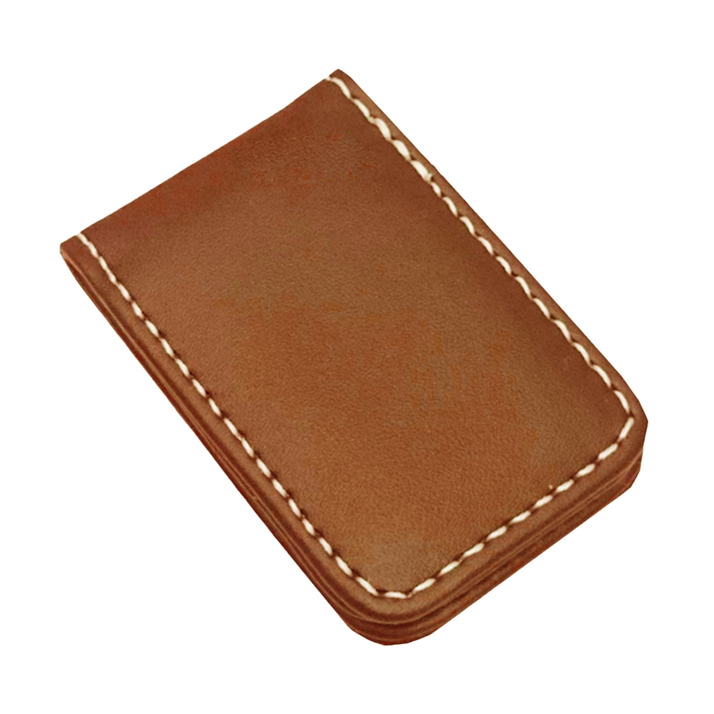 Magnetic Money Clip Dollar Cash Clamp Card Holder Wallet Brown_60x41x8mm