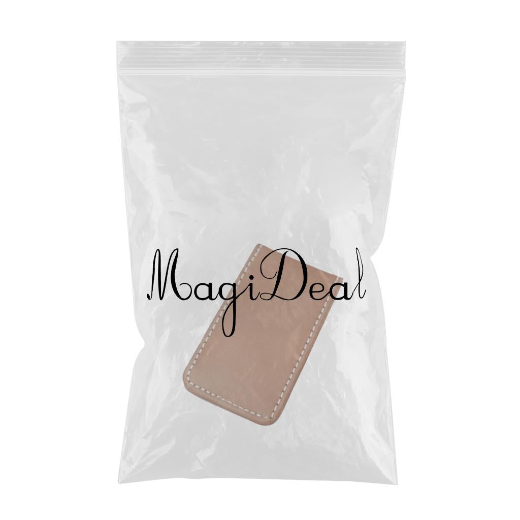 Magnetic Money Clip Dollar Cash Clamp Card Holder Wallet Brown_80x46x8mm