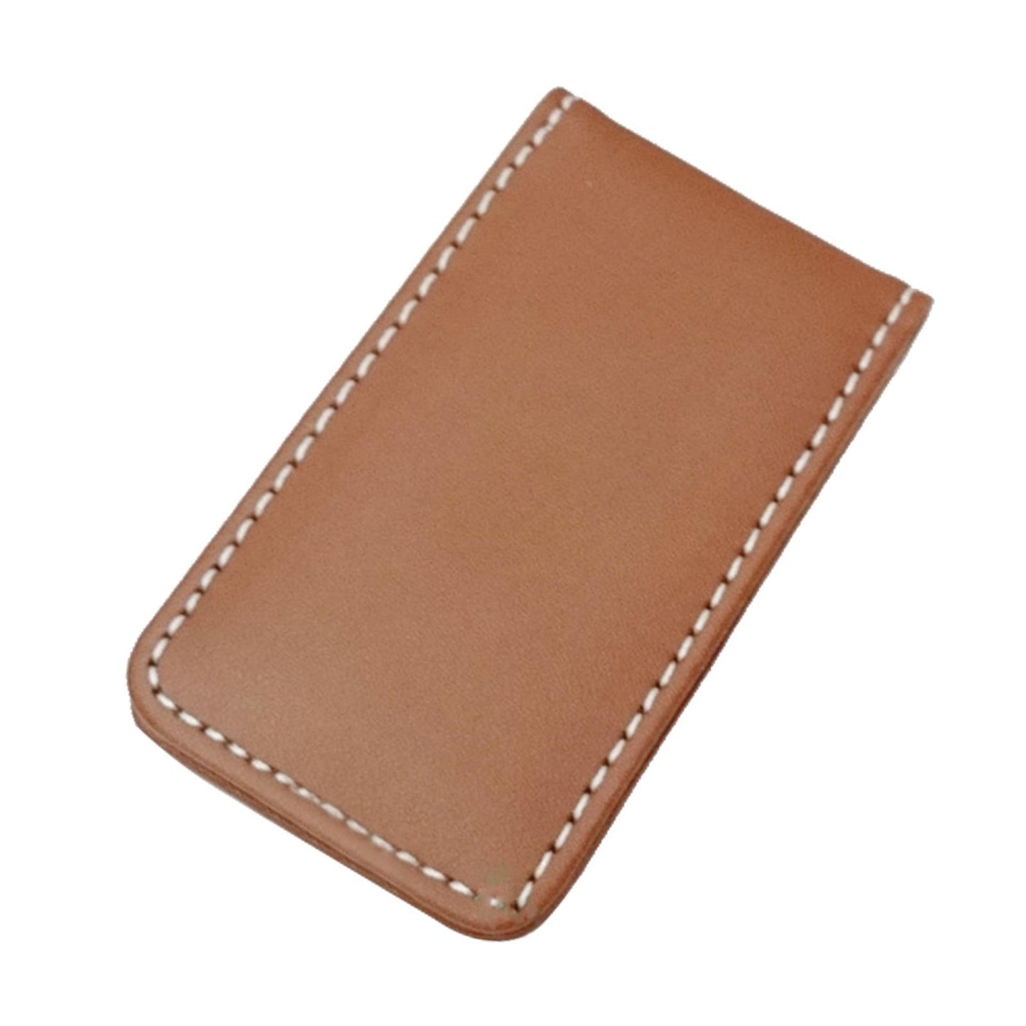 Magnetic Money Clip Dollar Cash Clamp Card Holder Wallet Brown_80x46x8mm