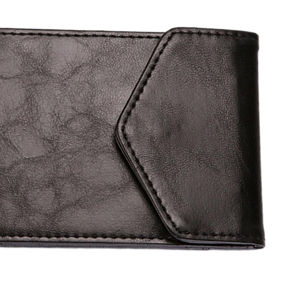 Men's PU Leather Cash Change Money Slim Blocking Bifold Wallet Black