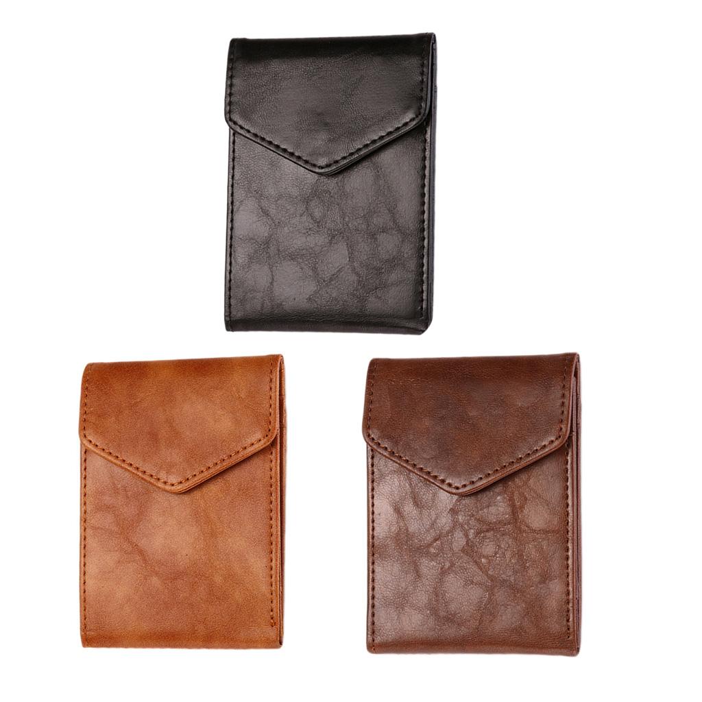 Men's PU Leather Cash Change Money Slim Blocking Bifold Wallet Black