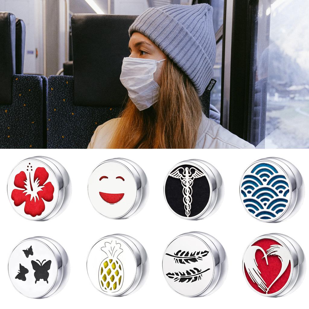 Stainless Steel Essential Oil Diffuser Locket Button for Face Mask WIFI