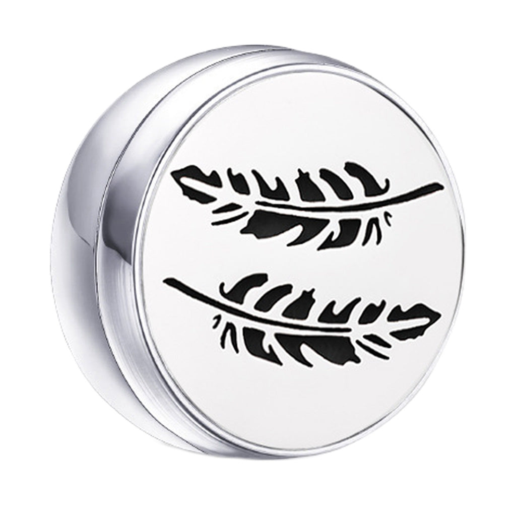 Stainless Steel Essential Oil Diffuser Locket Button for Face Mask Leaf