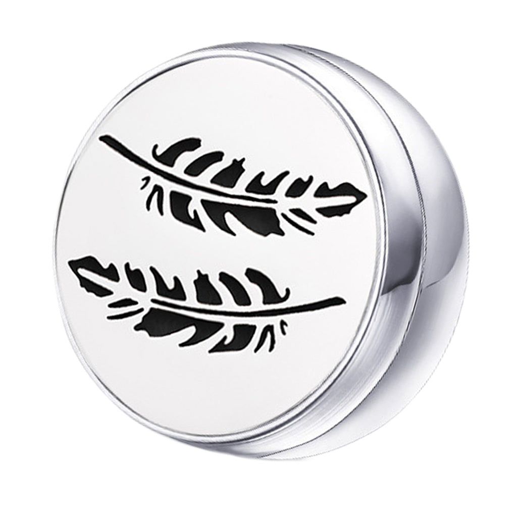Stainless Steel Essential Oil Diffuser Locket Button for Face Mask Leaf