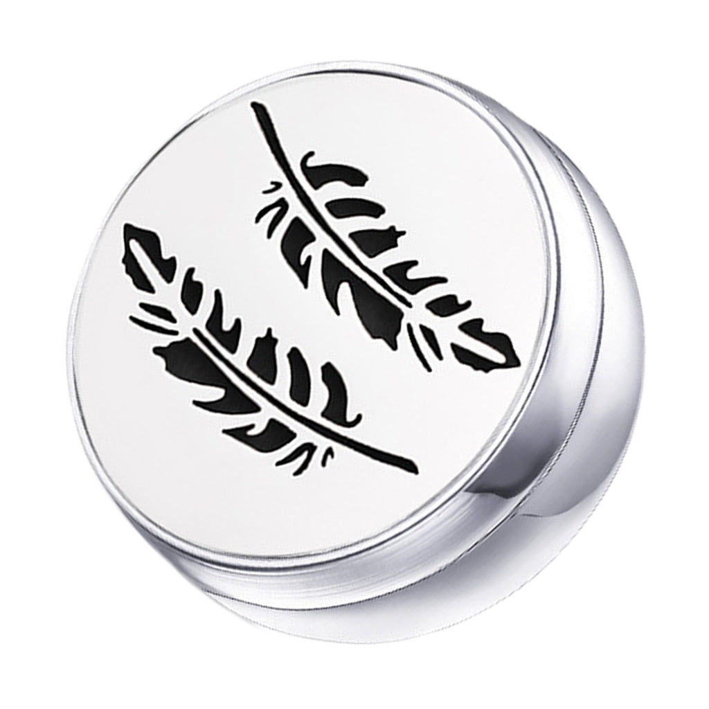 Stainless Steel Essential Oil Diffuser Locket Button for Face Mask Leaf