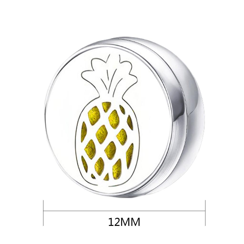 Stainless Steel Essential Oil Diffuser Locket Button for Face Mask Pineapple
