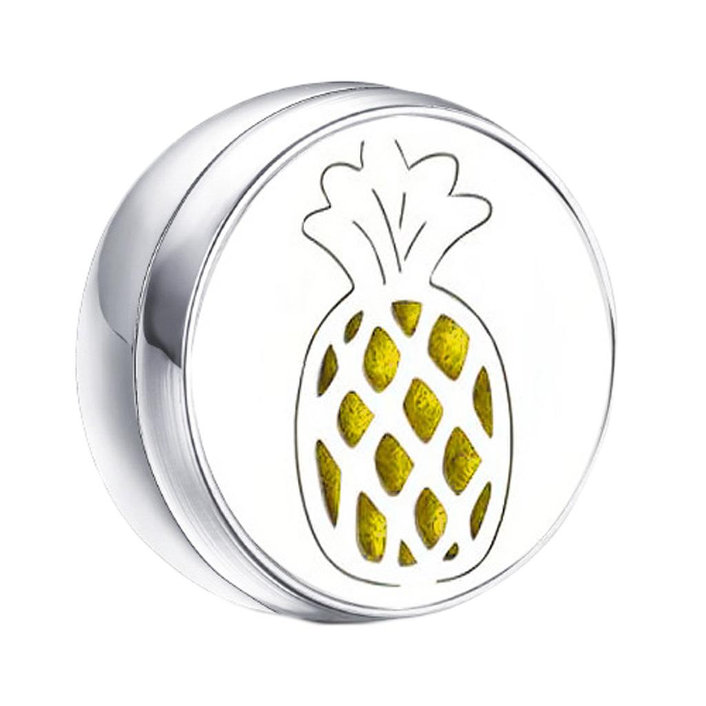 Stainless Steel Essential Oil Diffuser Locket Button for Face Mask Pineapple