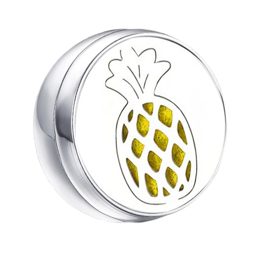 Stainless Steel Essential Oil Diffuser Locket Button for Face Mask Pineapple