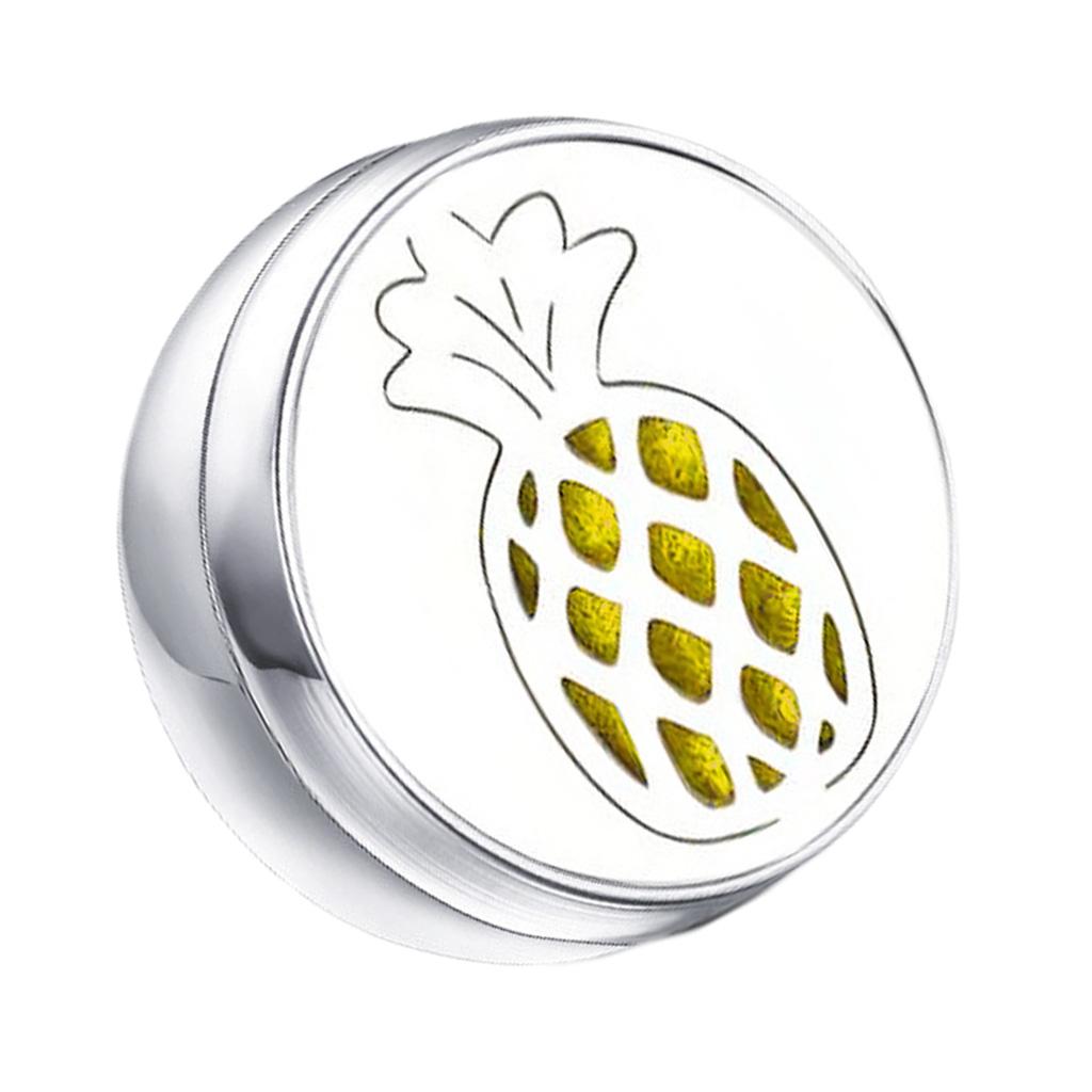 Stainless Steel Essential Oil Diffuser Locket Button for Face Mask Pineapple