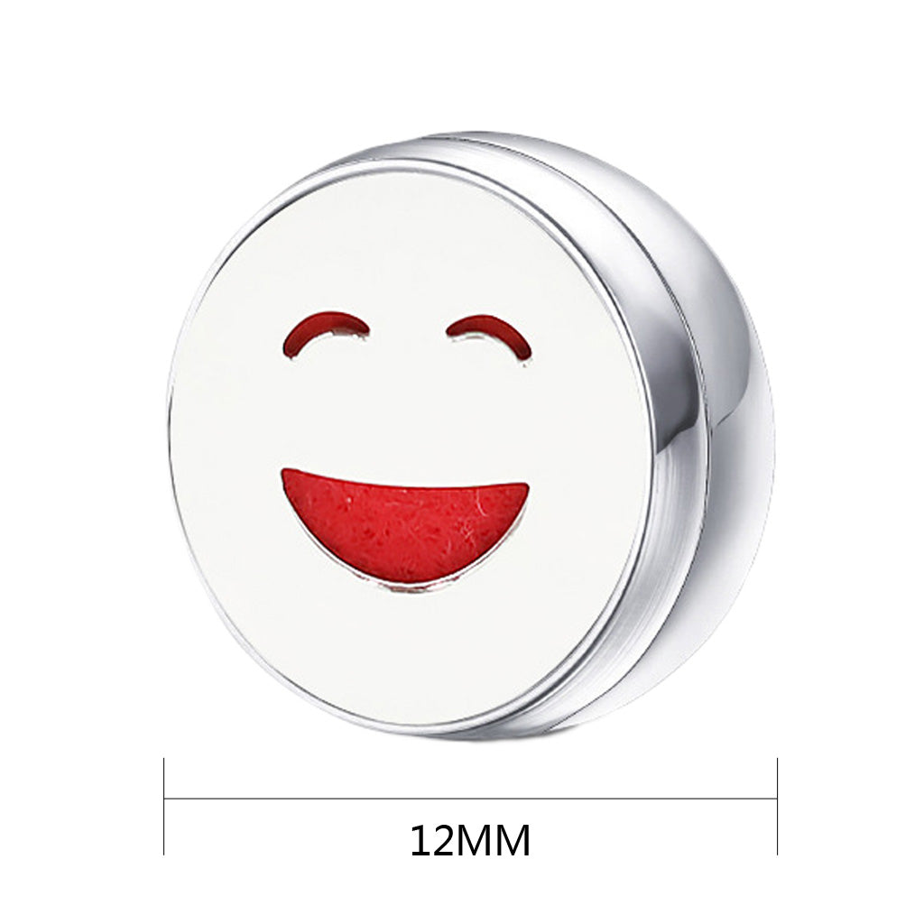 Stainless Steel Essential Oil Diffuser Locket Button for Face Mask Smile