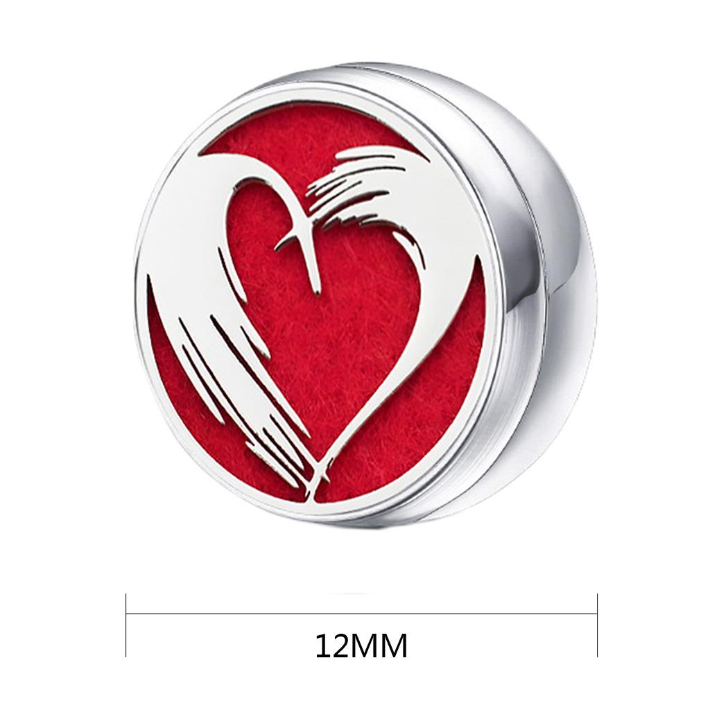 Stainless Steel Essential Oil Diffuser Locket Button for Face Mask Heart