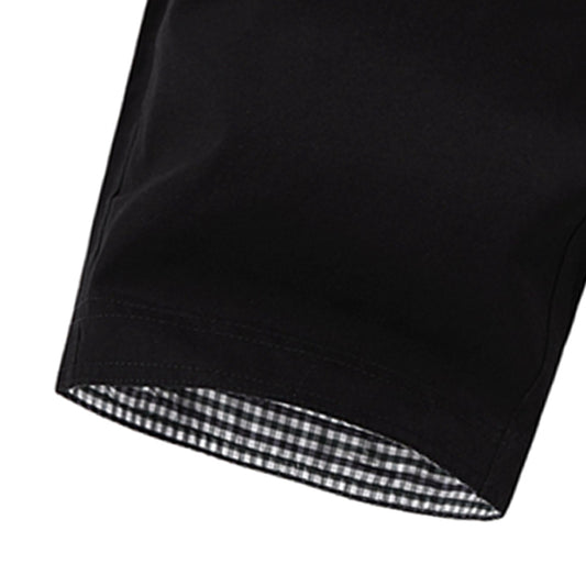 Men's Summer Shorts Cotton Joggers Classic Fit Pocket Pants Black L