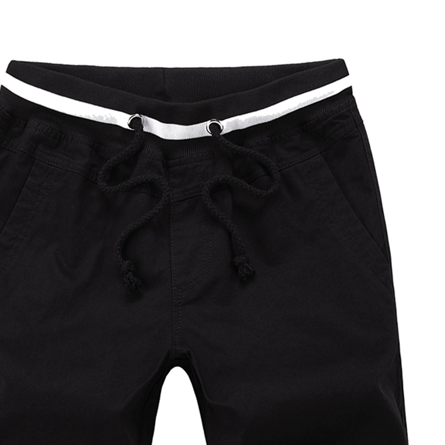 Men's Summer Shorts Cotton Joggers Classic Fit Pocket Pants Black L