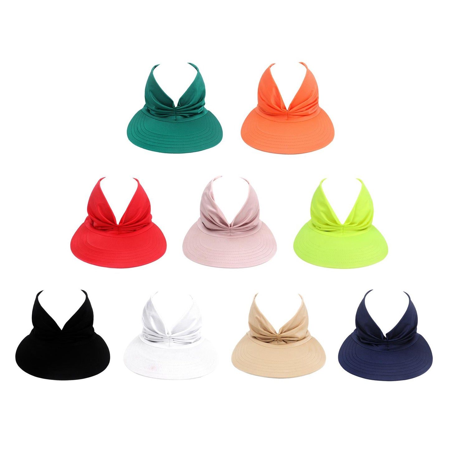 Hollow Top Summer Visor Outdoors Beach Hats for Women Girls Orange
