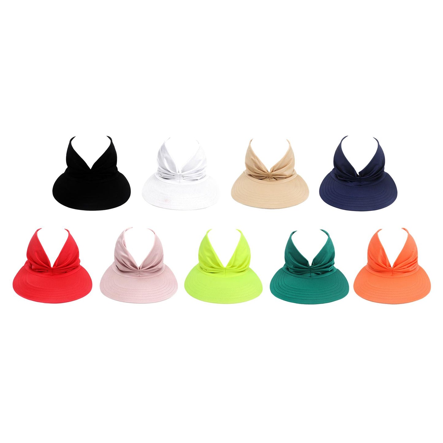Hollow Top Summer Visor Outdoors Beach Hats for Women Girls Orange