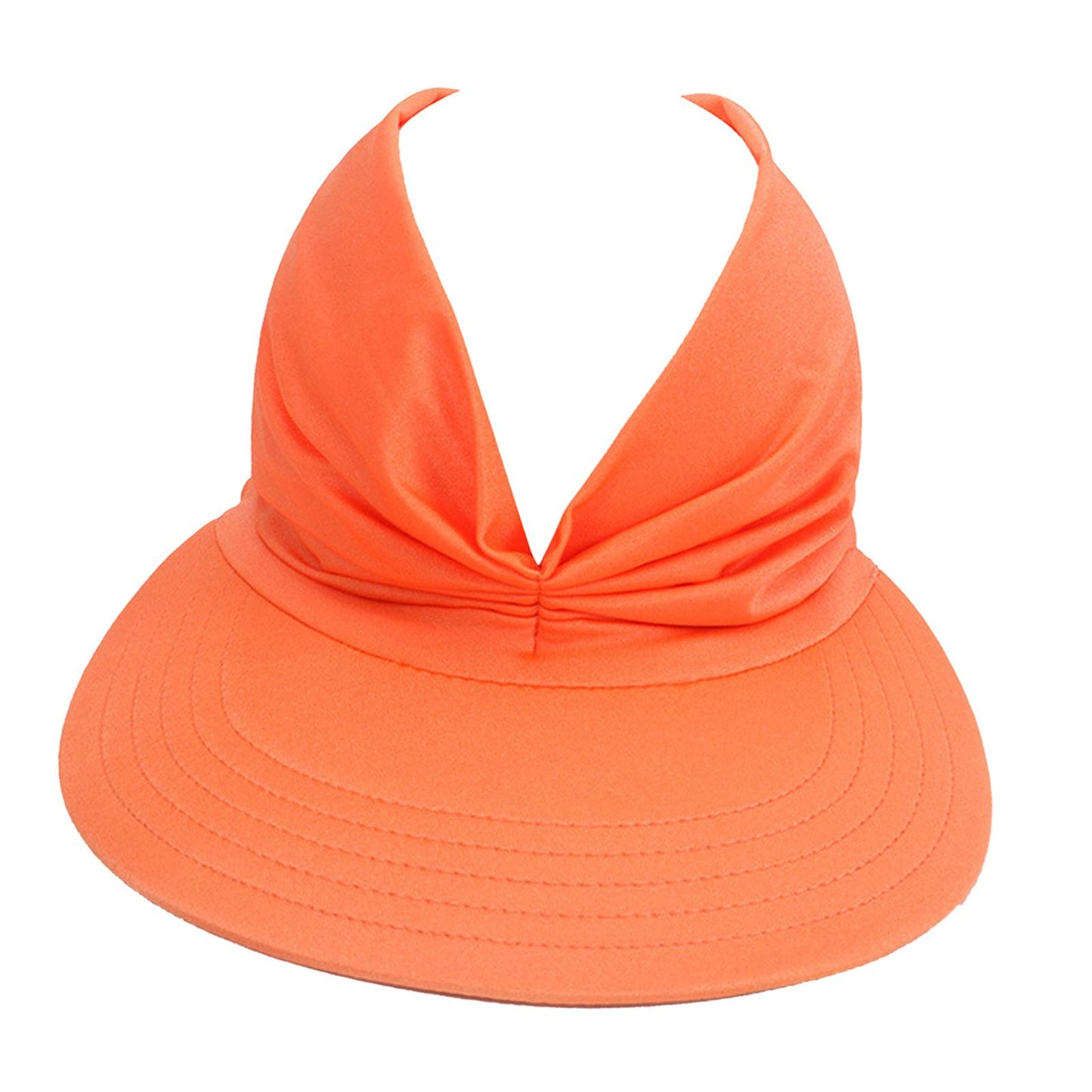 Hollow Top Summer Visor Outdoors Beach Hats for Women Girls Orange