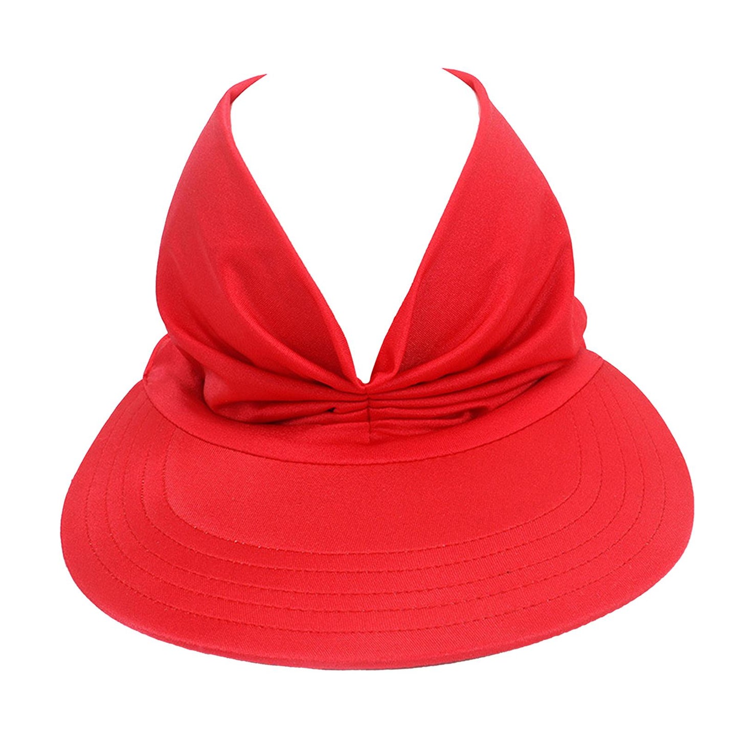 Hollow Top Summer Visor Outdoors Beach Hats for Women Girls Red