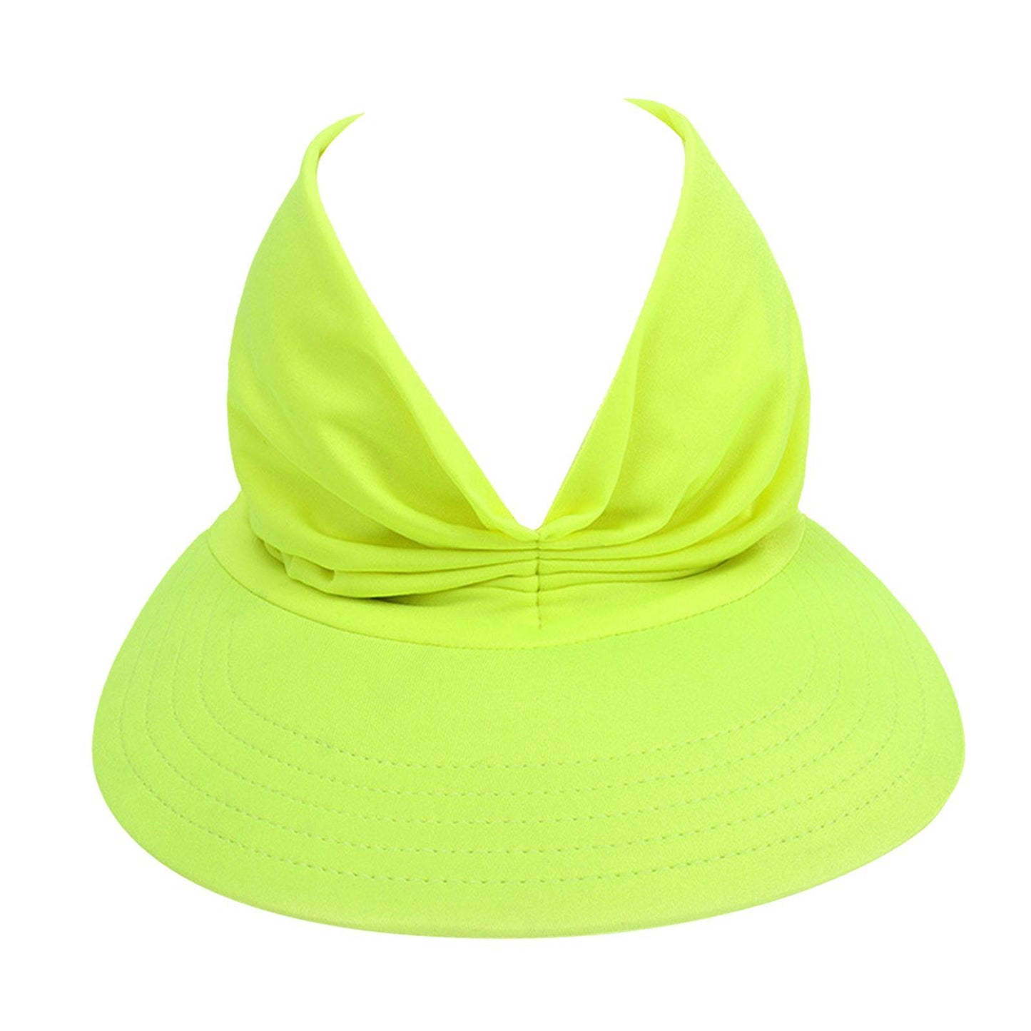 Hollow Top Summer Visor Outdoors Beach Hats for Women Girls Yellow