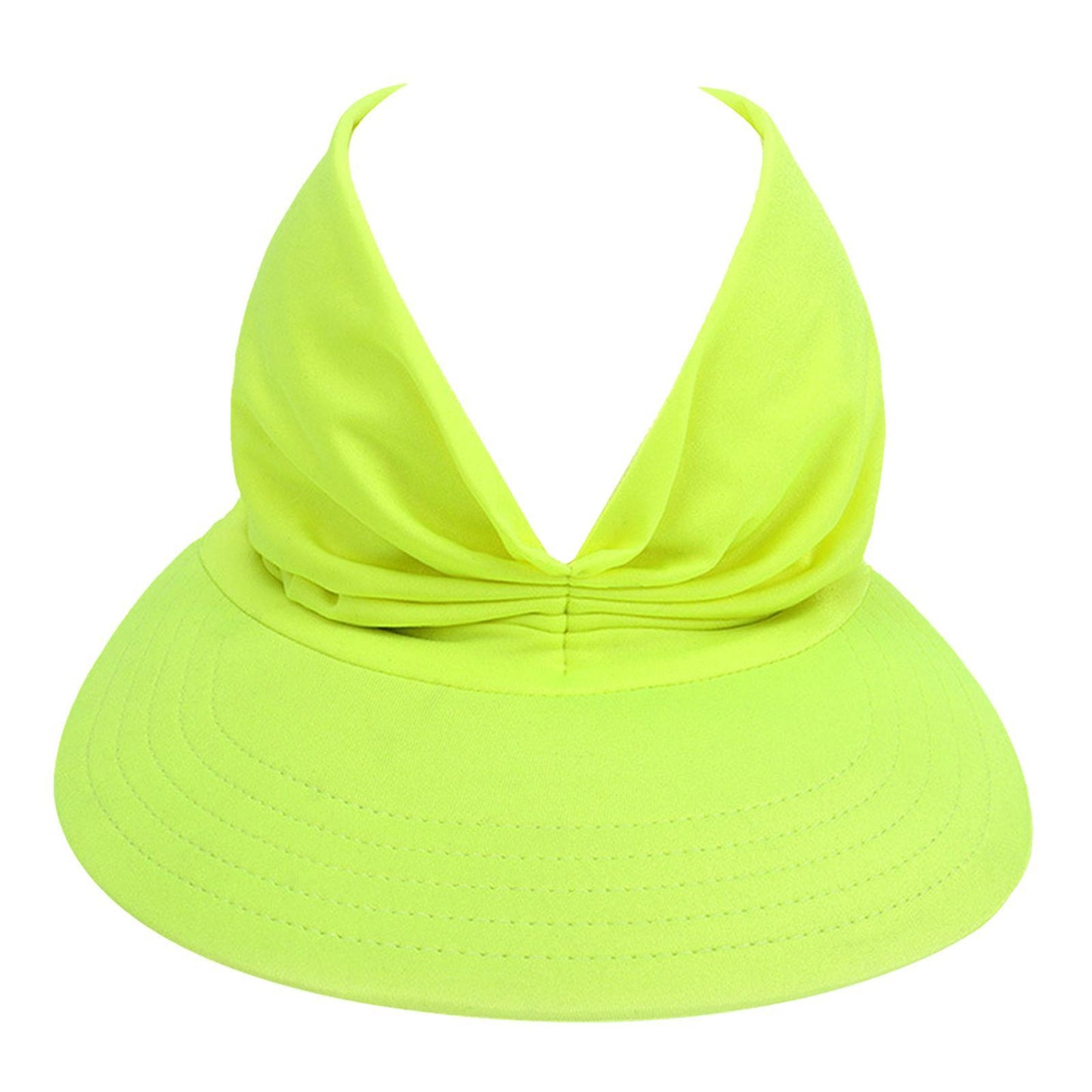 Hollow Top Summer Visor Outdoors Beach Hats for Women Girls Yellow