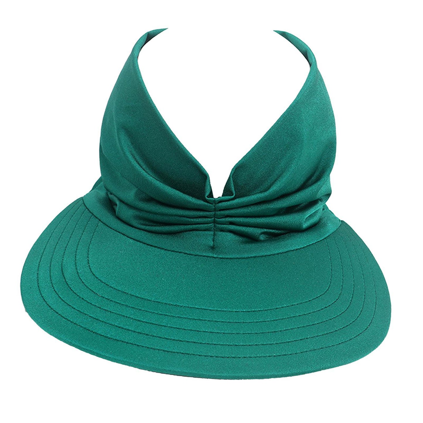 Hollow Top Summer Visor Outdoors Beach Hats for Women Girls Green