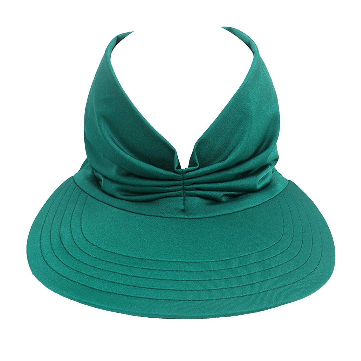 Hollow Top Summer Visor Outdoors Beach Hats for Women Girls Green