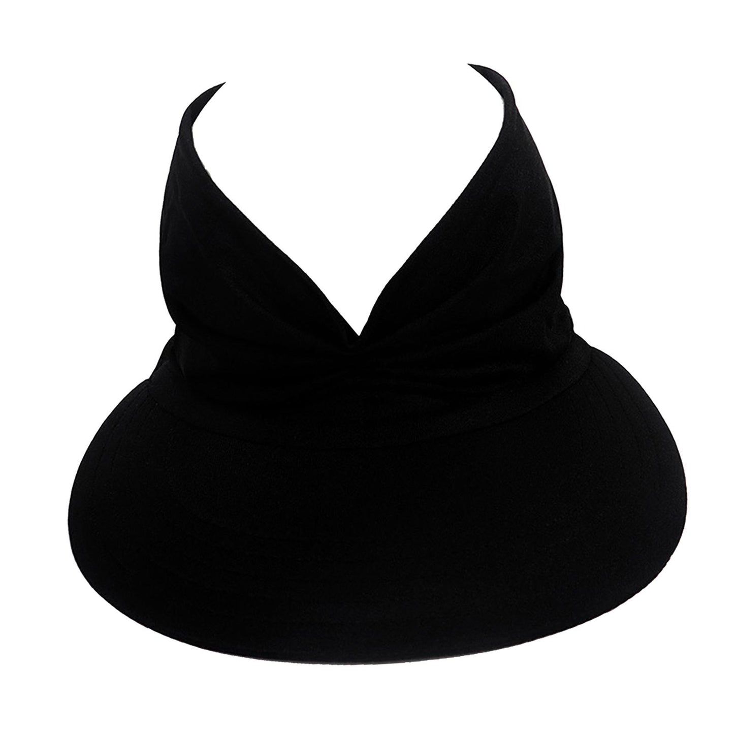 Hollow Top Summer Visor Outdoors Beach Hats for Women Girls Black