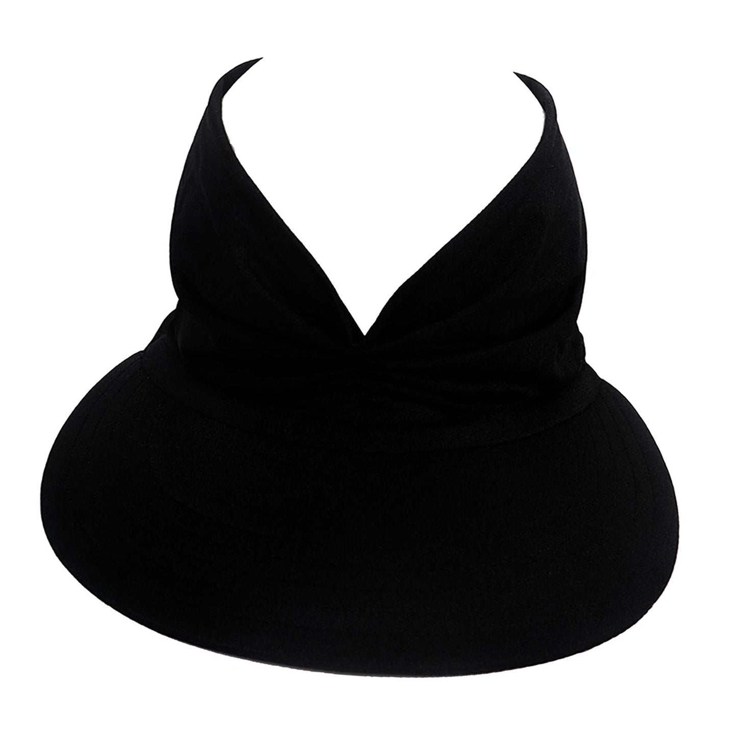 Hollow Top Summer Visor Outdoors Beach Hats for Women Girls Black