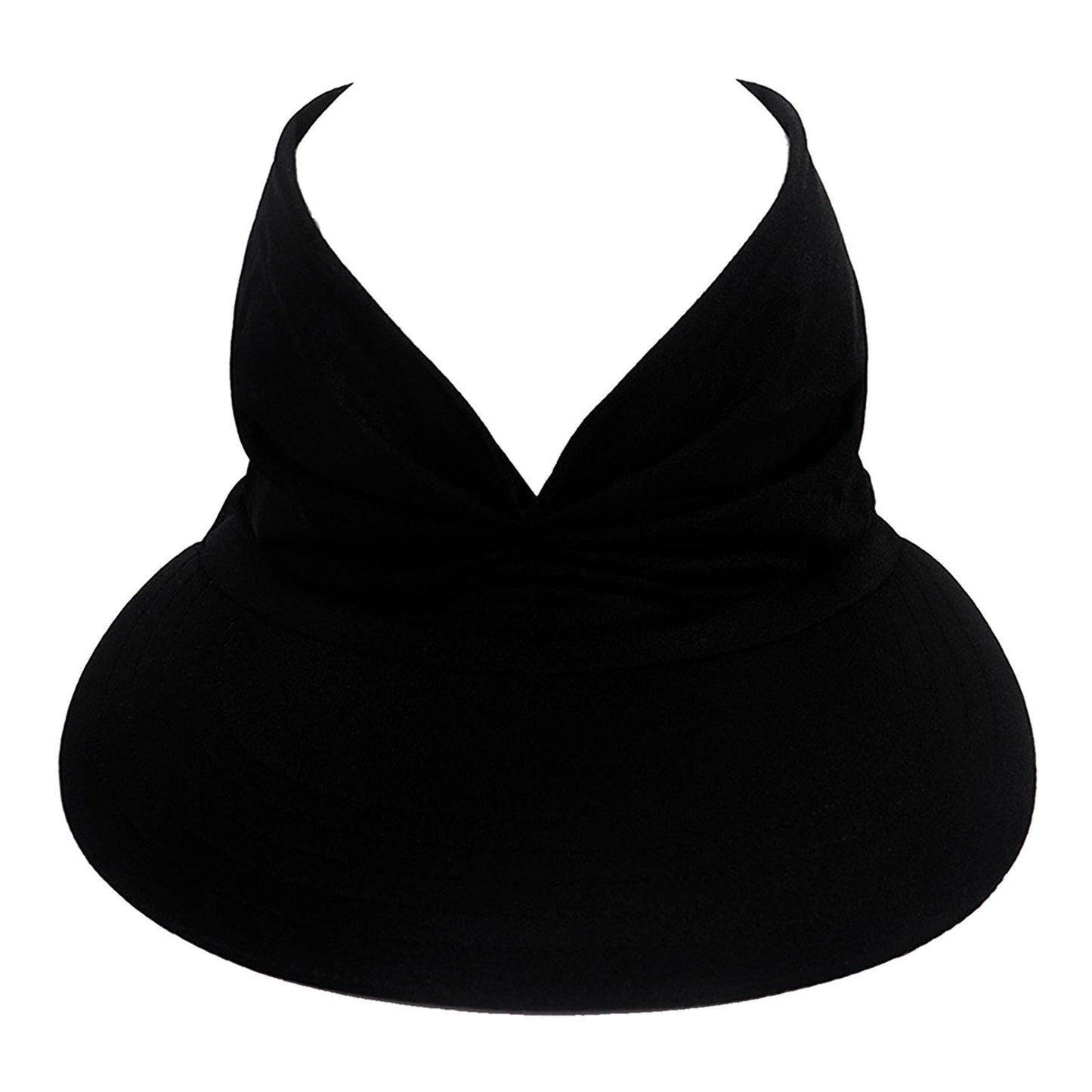 Hollow Top Summer Visor Outdoors Beach Hats for Women Girls Black