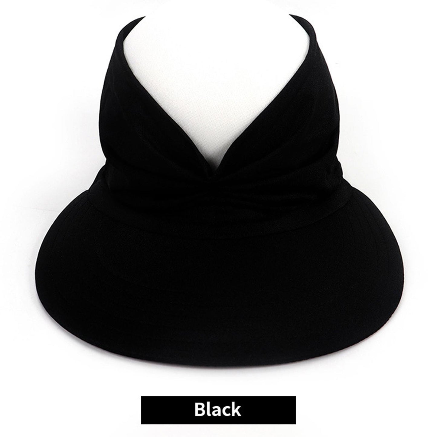 Hollow Top Summer Visor Outdoors Beach Hats for Women Girls Black