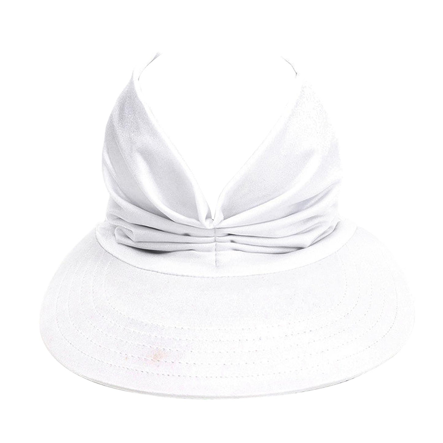 Hollow Top Summer Visor Outdoors Beach Hats for Women Girls White