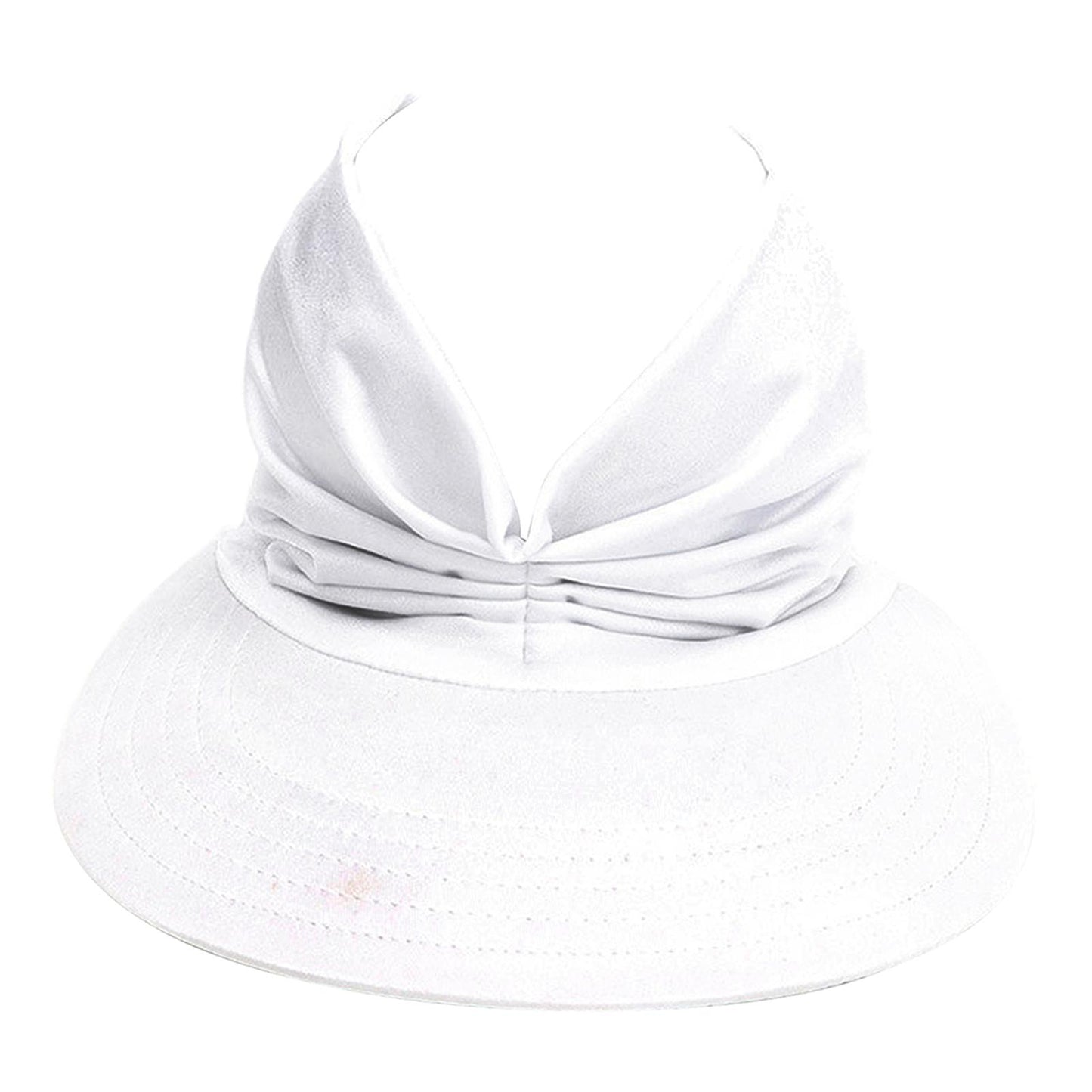 Hollow Top Summer Visor Outdoors Beach Hats for Women Girls White