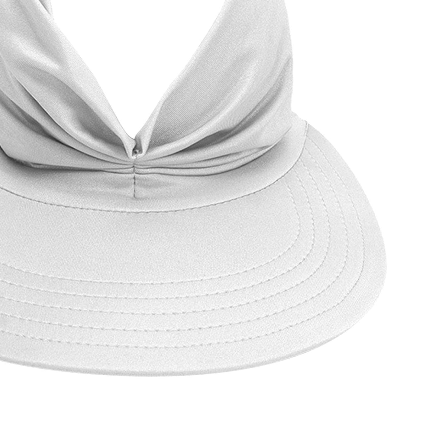 Hollow Top Summer Visor Outdoors Beach Hats for Women Girls White