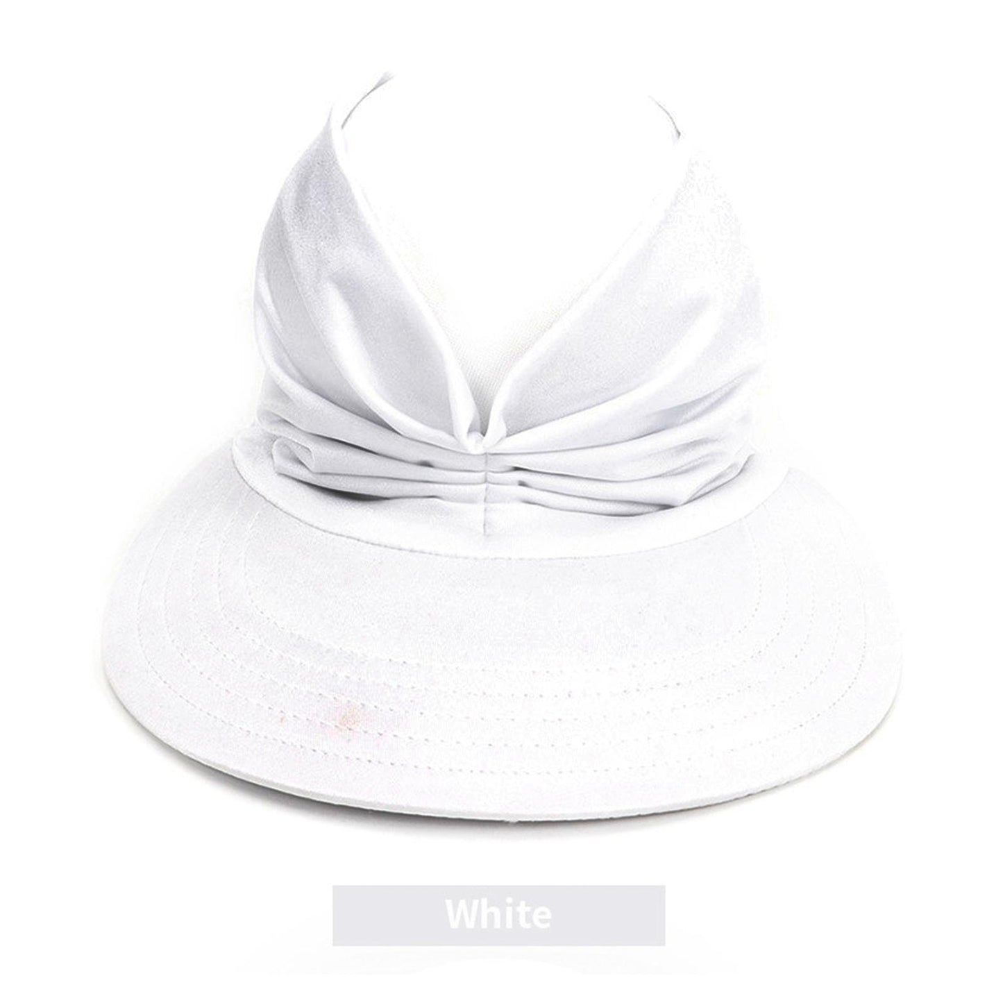 Hollow Top Summer Visor Outdoors Beach Hats for Women Girls White