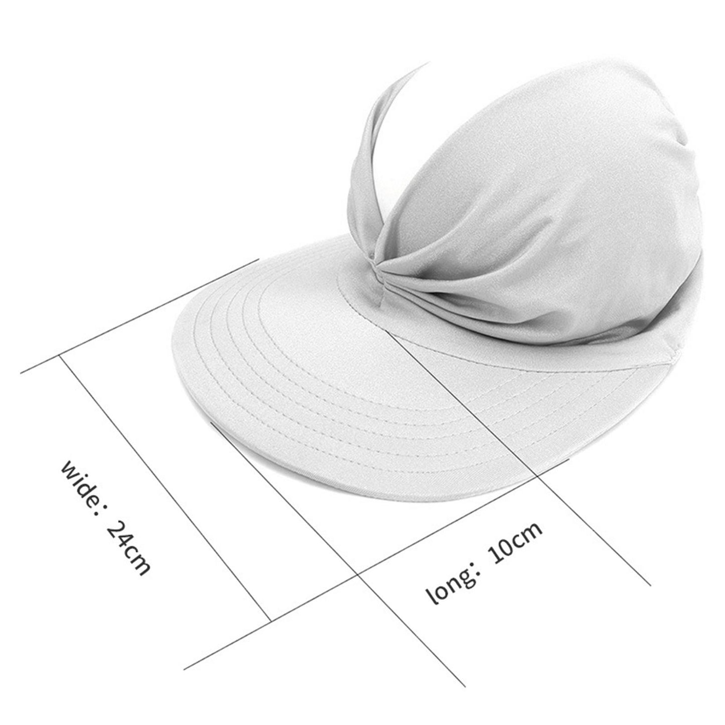 Hollow Top Summer Visor Outdoors Beach Hats for Women Girls White