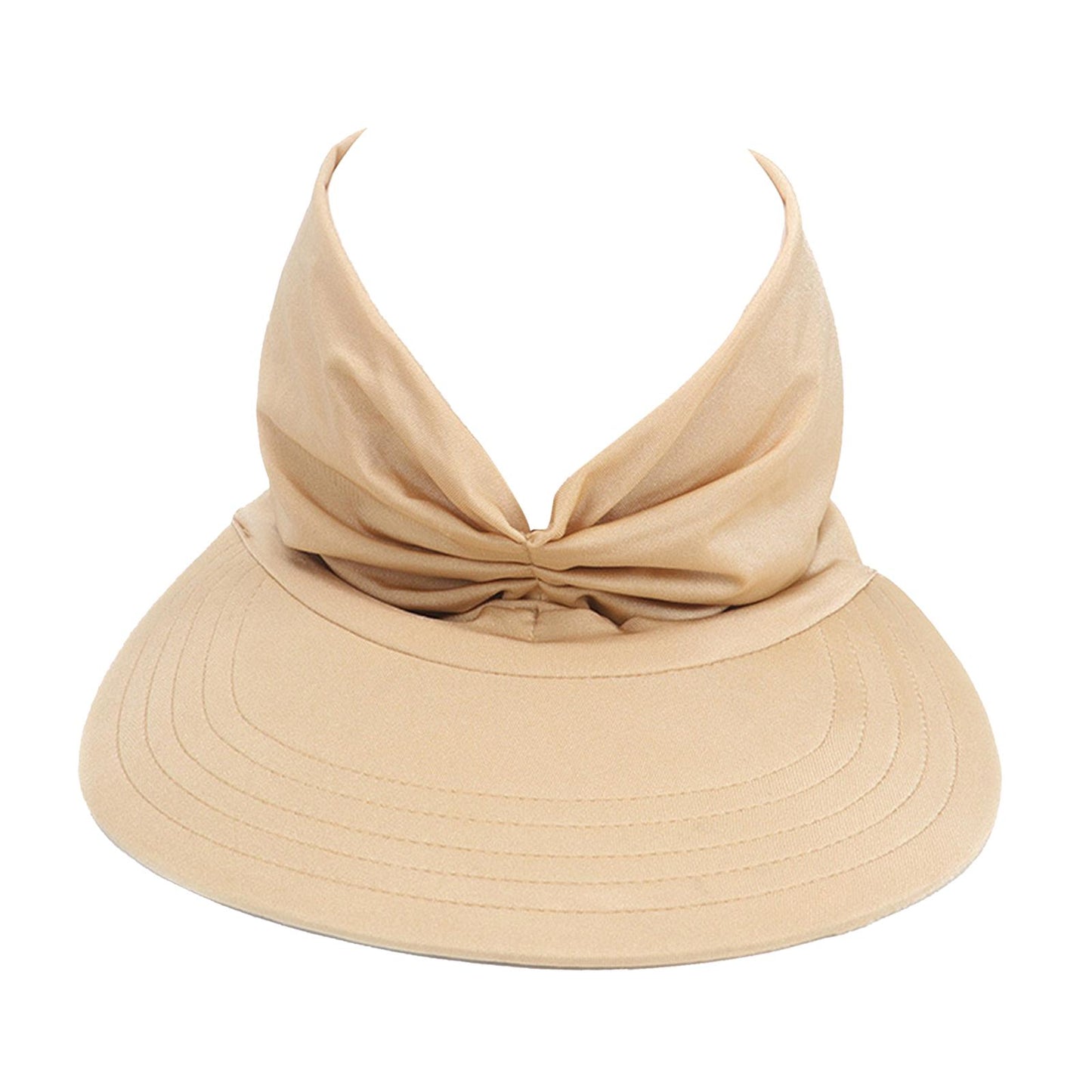 Hollow Top Summer Visor Outdoors Beach Hats for Women Girls Camel