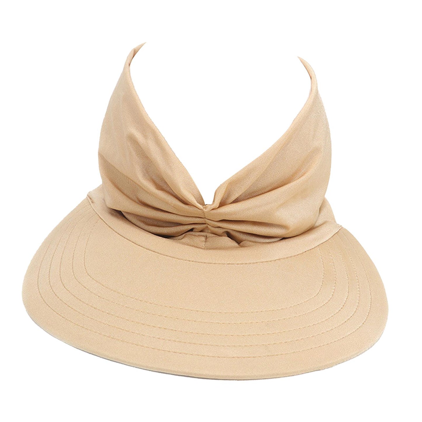 Hollow Top Summer Visor Outdoors Beach Hats for Women Girls Camel