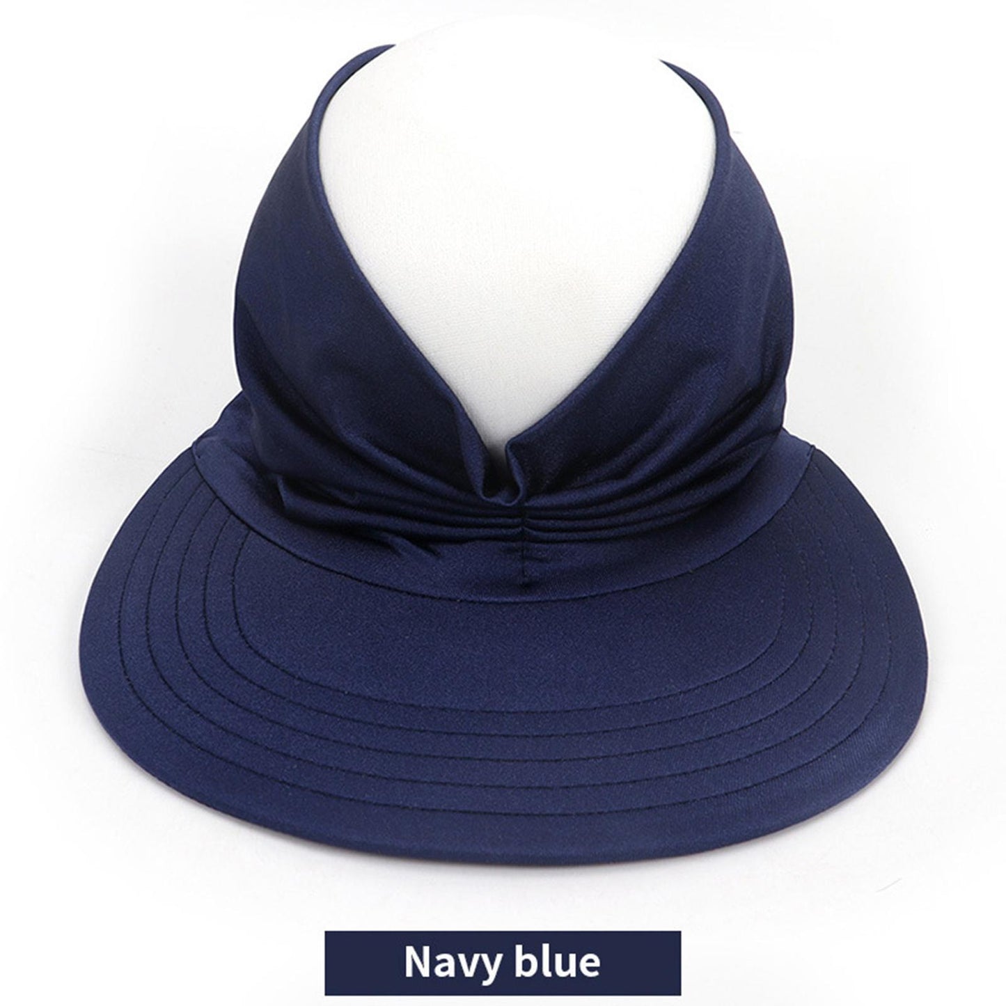 Hollow Top Summer Visor Outdoors Beach Hats for Women Girls Dark Blue