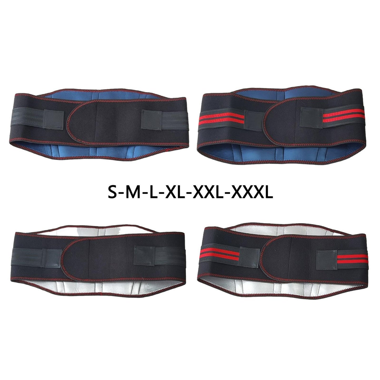 Weight Loss Waist Trainer Slimming Trimmer Belt Strap Black Silver XL