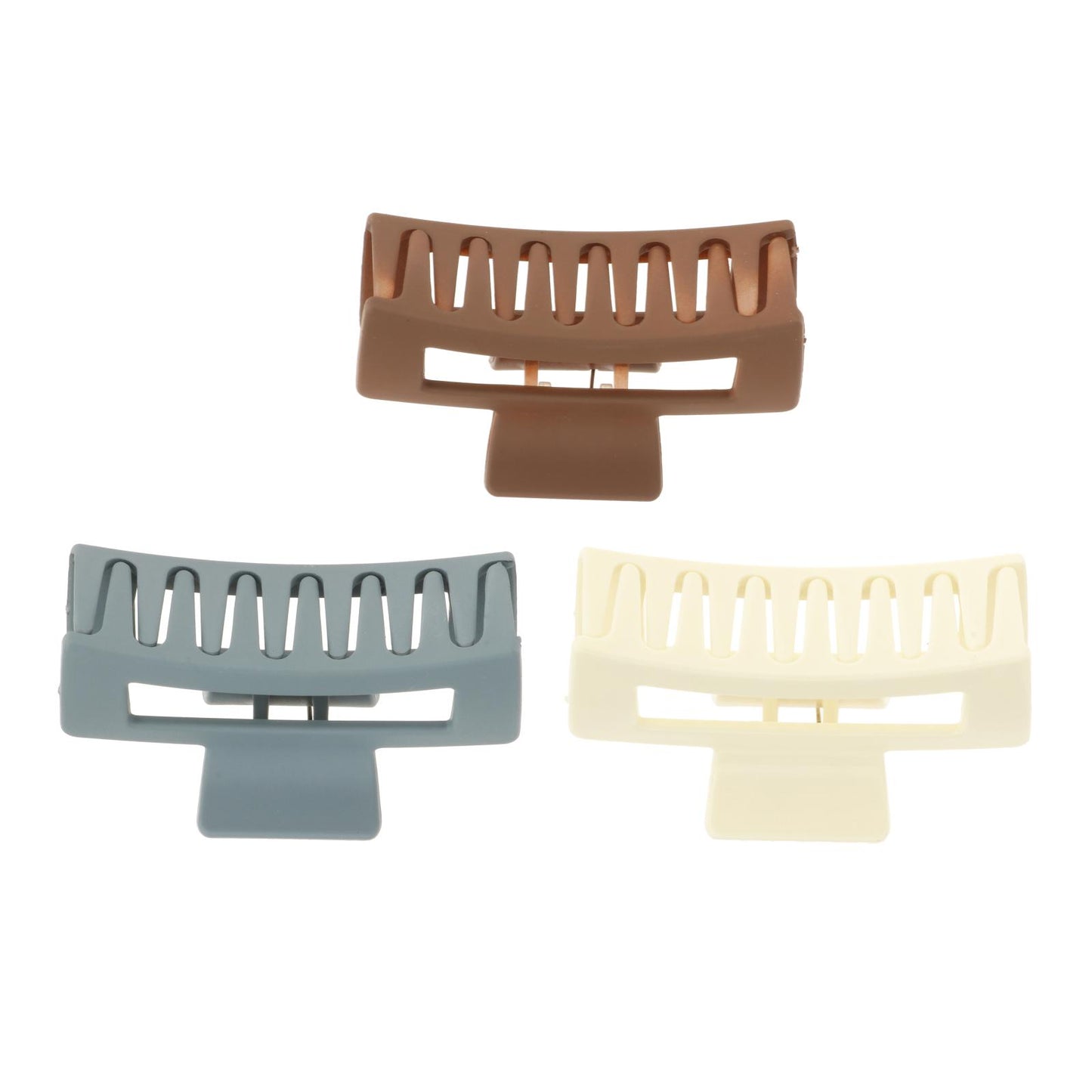 Women Hair Claw Clip Clamp Thick Hair Butterfly Ponytail Holder Matte Khaki