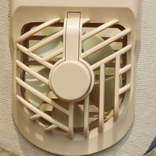 Outdoor Cooling Fan Hat Baseball Cap Sun Hat Outdoor Camping Light khaki