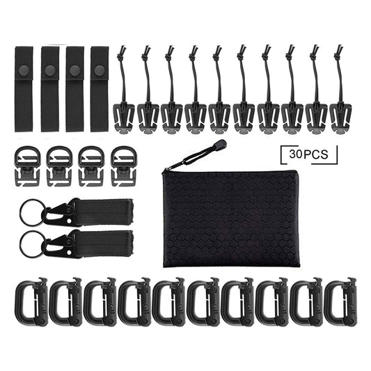 30Pieces Attachments for Molle Backpack Tactical Vest Gear Clip MOD Strap
