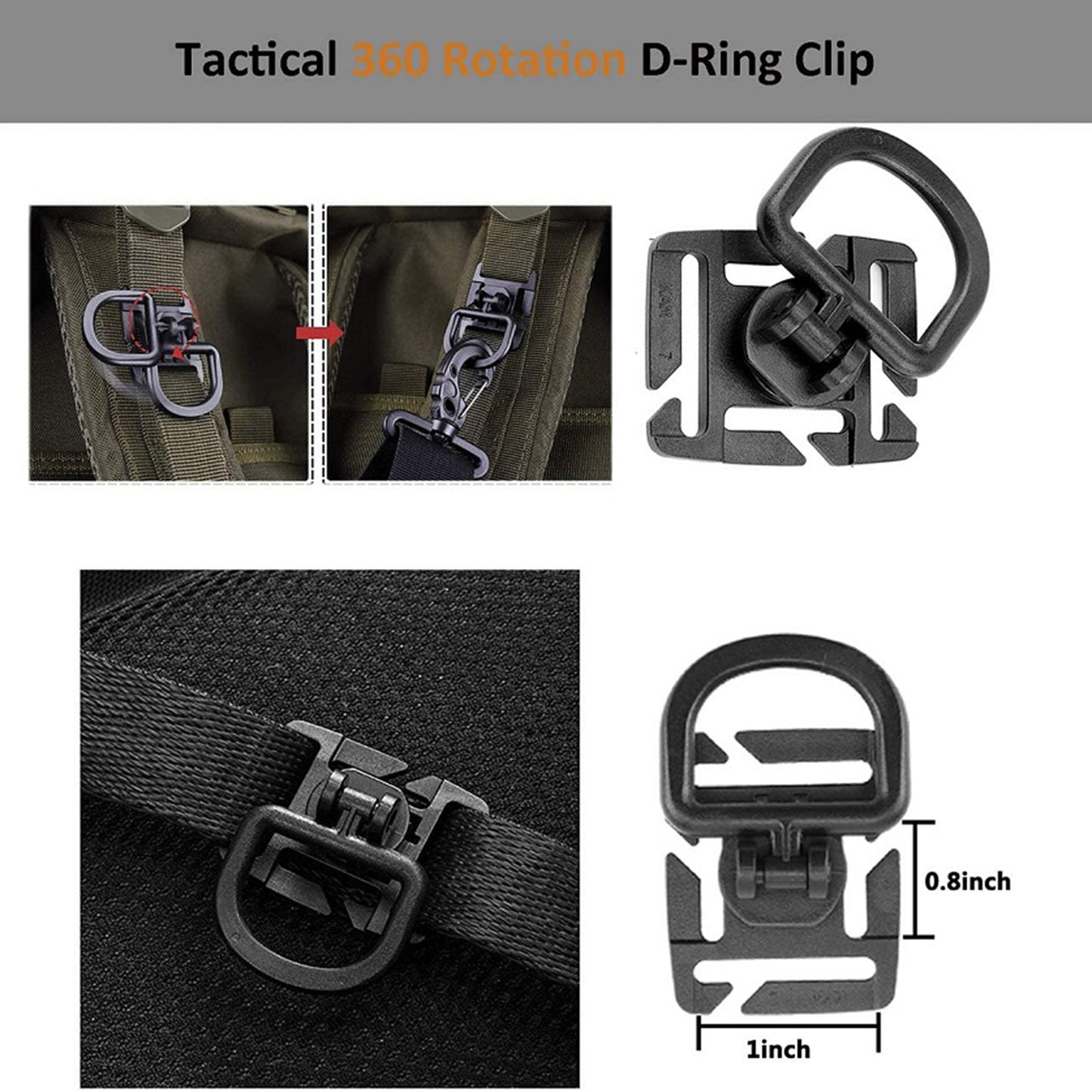 30Pieces Attachments for Molle Backpack Tactical Vest Gear Clip MOD Strap
