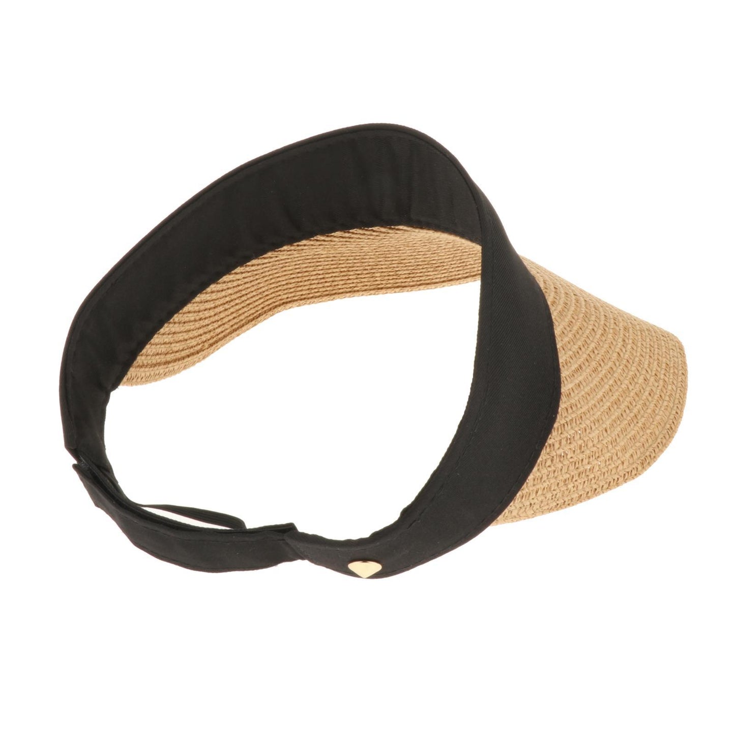 Women Straw Sun Visor Hat Wide Brim Summer UV Protection Beach Cap Khaki
