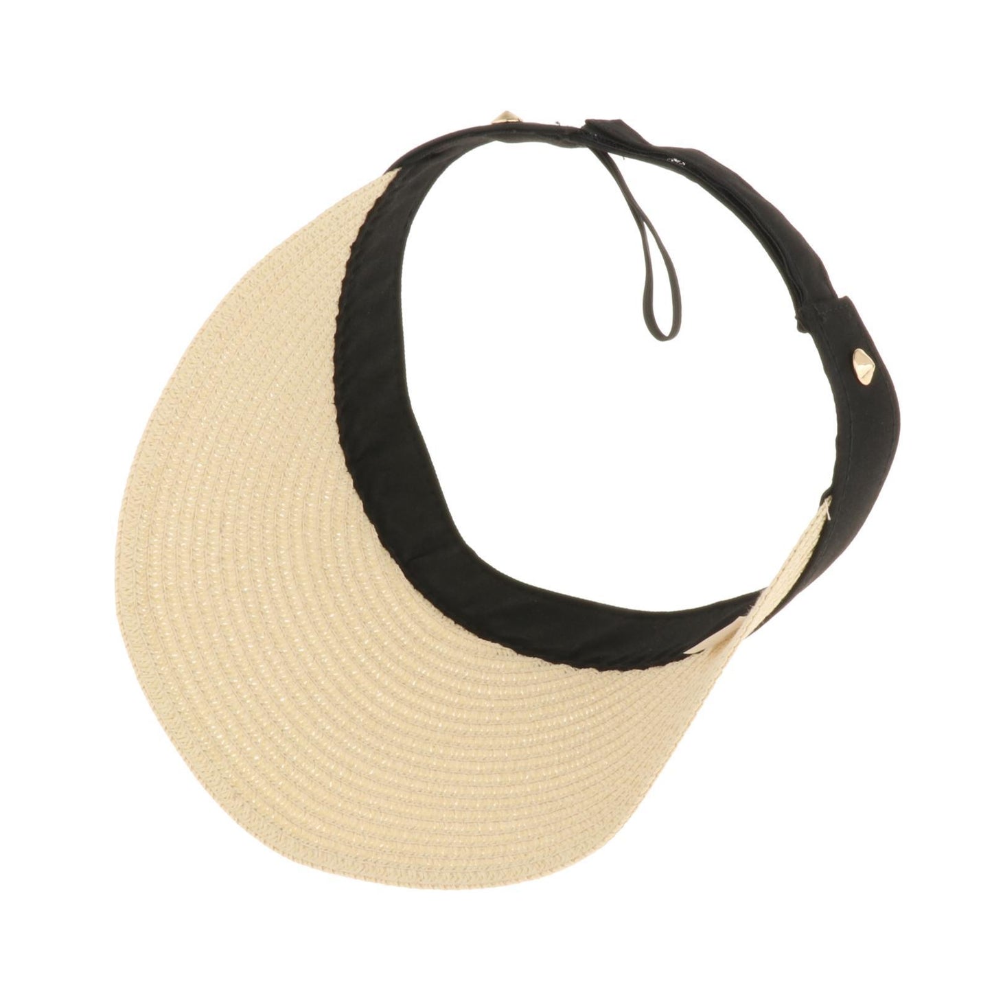 Women Straw Sun Visor Hat Wide Brim Summer UV Protection Beach Cap Beige