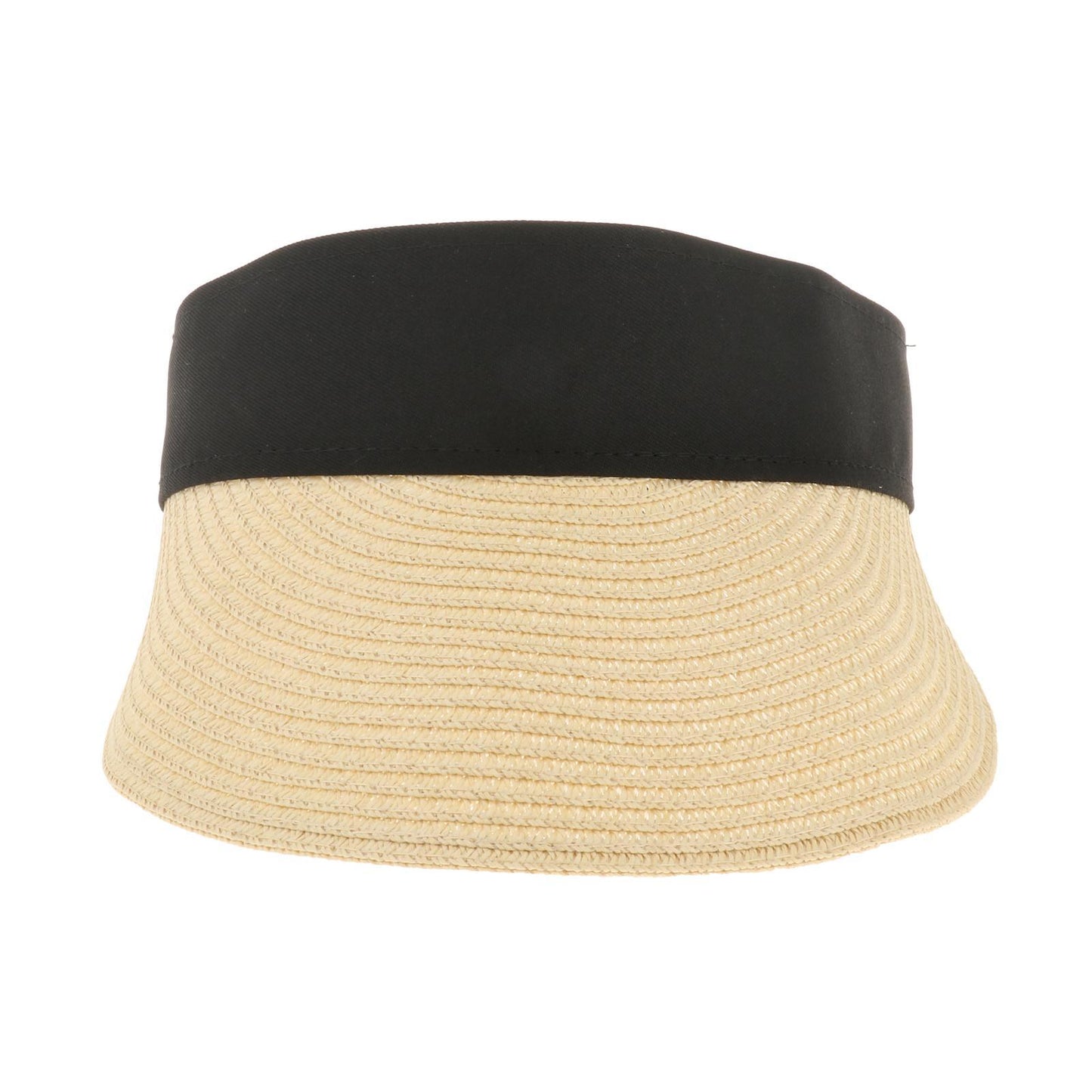 Women Straw Sun Visor Hat Wide Brim Summer UV Protection Beach Cap Beige
